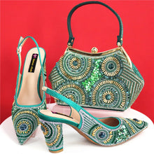 Spot Goods Elegant Streamlined Pointed Toe Women's Shoes Matching Flower Basket Handbag Party Women's Shoes And Bag Set