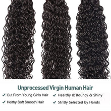 Water Wave Human Hair Bundles Curly Deep Wave 3 Bundles  Brazilian Natural Black Human Hair Remy Hair 100% Human Hair Natural