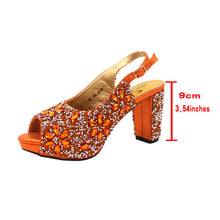 2024 Fashion New Arrivals INS Hot Sale Full Crystal Shinning Shoes and Bag Set for Dress in Red Color Sandals Christmas Party