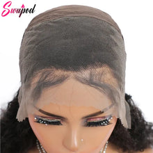 Swupod 200 Density 13x4 13x6 HD Transparent Swiss Deep Wave Lace Frontal Front Wig for Women Remy Human Hair Natural Black