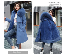 Women's Winter Parka Hooded Fur Collar Jacket
