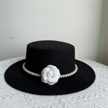 French Style Fedora Hat for Women 10CM Wide Brim Flat Top Felt Hat Winter Autumn Derby Wedding Jazz Hats