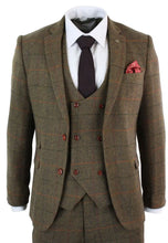 Men's Suit Plaid Two Button Jacket Vest&Pants