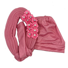 2024 New African Headtie Turban Nigeria Head Ties with Flowers Already Made Auto Gele Women Head Wraps for Wedding Party