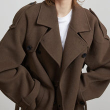 Women's Winter Double Breasted Long Sleeve Lapel Blends Jacket