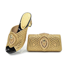 Italian Ladies Shoes and Bags To Match Set Decorated with Rhinestone Plus Size Shoes Women Heel Women Shoes and Bag Set In Italy