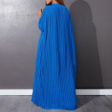 Autumn and Winter Fashion New Women's Loose Round Neck Single Breasted Pleated Temperament Obese Women's Long Sleeved Dress