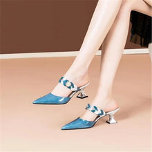 Pointed Designer Slides Fashion Rhinestones Non-Slip Women Slippers Elegant High Heel Outdoor Pearl Party Shoes