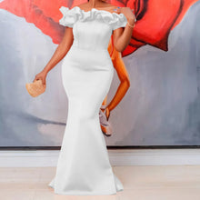 Plus Size Summer Sleeveless Dress Women Ruffle Pleated Off Shoulder Elegant Modis Ladies Dresses Slim Bodycon Ruffle Woman Dress