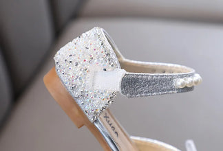 New Spring Kids Shoes Summer Children's Bow Rhinestone Girl Princess Sandals Fashion Baby Non-slip Sandals H795