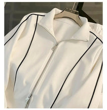 Sports Suit for Women, Autumn Fashion, Casual, Age Reducing, Western-style Zipper Sweatshirt, Wide Leg Pants Two-piece Set pants