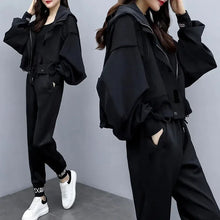Women's Tracksuit Korean Elegant Hoodie Zipper Jacket Coat Sport Pants Two Piece Suit 2025 Spring Autumn New in Matching Set