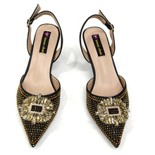 2025 Nigerian Women's Party Shoes and Bags Medium Heel Pointed Toe Elegant Party Footwear With Matching Color Handbag for Women