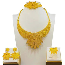 New Bridal Jewelry Set Dubai Necklace Earrings For Women Wedding 24k Gold Plated African Jwellery Bridesmaid Party Gift