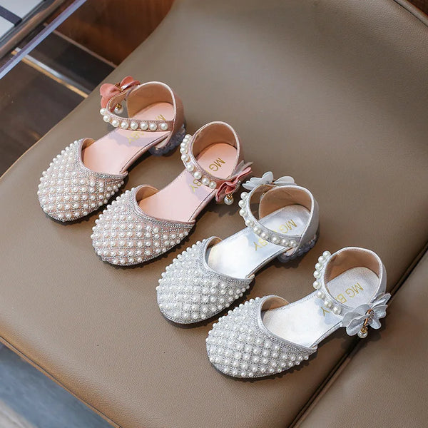 Girls Sandals Fashion Summer New Sequin Princess Shoes Bow Children's Sandals Non-slip Kids Performance Shoes J281