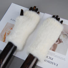 2025 New Brand Style Top Quality Women's 100% Winter Warm Real Mink Fur Knitted Half Finger Gloves Girls Typing Mittens
