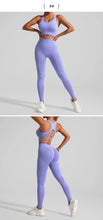 Seamless Yoga Set Two Piece Set Womens Outifits Workout Gym Set Fitness Clothing Tracksuit Backless Crop Top Leggings Sport Suit