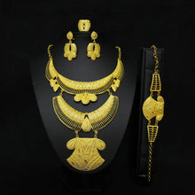 hot selling necklaces earrings bracelets ring jewelry sets four-piece Dubai African bride wedding accessories