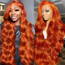 Ginger Hd Lace Wig 13X6 Human Hair Body Wave Human Hair Wigs 13X4 Hd Lace Frontal Wig 250 Density Coloured Lace Front Wig 30 Inch