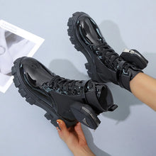 Women Motorcycle Leather Classic Punk Boots