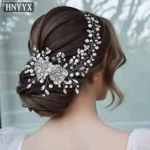 HNYYX Bridal Wedding Hair Accessories Red Rhinestone Headpieces Leaf Shaped Hair Vine Ladies Girls Holiday Tiara Gift A225