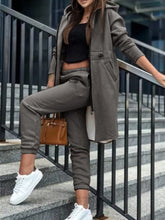 Women's Hooded Zipper Long Coats Tracksuit