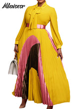 Mlaiscsr Fashion Long Sleeve Maxi Dress with Belt Women Elegant Birthday Party Dance Celebrity Gown Formal Evening Africa Dubai