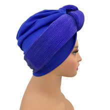 Fashion Women's Turban Cap Glitter Knoted Head Wraps African Auto Gele Nigeria Wedding Headtie Party Headwear Muslim Hat