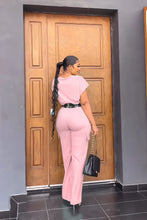 Summer Fall Short-sleeve Trousers Women's 2-piece Set Pullover Tops Elasticated Straight-leg Trousers Casual Fashion Suits Women