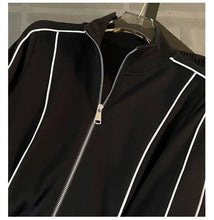 Sports Suit for Women, Autumn Fashion, Casual, Age Reducing, Western-style Zipper Sweatshirt, Wide Leg Pants Two-piece Set pants