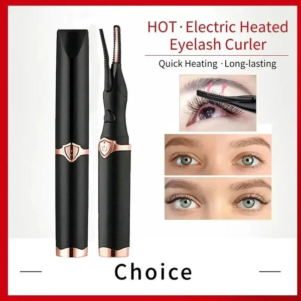 Electric Heated Eyelash Curler USB Rechargeable Eyelashes Quick Lasting Curling Comb&Clip Dual Use Makeup Eyelash Curler