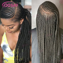 Synthetic Box Side Part Braided Wigs For Black Women Cornrow Braids Lace Wigs Full Lace Front Wig Braid African Hair Braided Wig