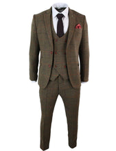 Men's Suit Plaid Two Button Jacket Vest&Pants