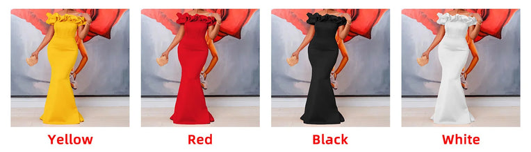 Plus Size Summer Sleeveless Dress Women Ruffle Pleated Off Shoulder Elegant Modis Ladies Dresses Slim Bodycon Ruffle Woman Dress