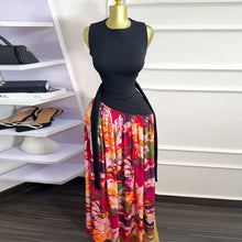 CM.YAYA Women Sleeveless with Sashes Printed Patchwork Tank Long Maxi Dress 2025 Birthday Evening Sexy Party Dresses Vestidos