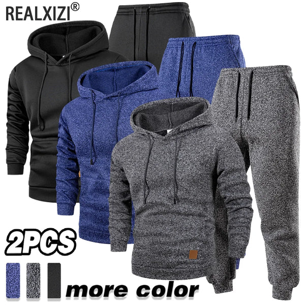 Men's Casual Outdoor Hooded Jogging Tracksuit