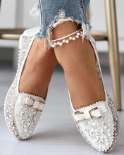 Summer Breathable Solid Color Vulcanized Shoes Floral Embroidery Bowknot Loafers Women Non-slip Flower Sneakers Chaussure Femmes