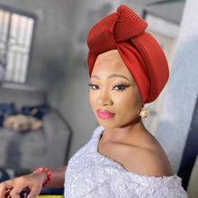 Fashion Women's Turban Cap Glitter Knoted Head Wraps African Auto Gele Nigeria Wedding Headtie Party Headwear Muslim Hat