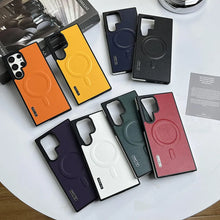 Leather phone case for Samsung S25 S24 S23 S22 S25 Plus S25 Ultra Luxury Magnetic Shockproof Anti-knock cover