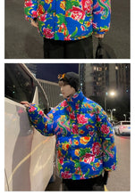 Men Harajuku Big Flopwer Coat Winter Jacket 2024 Mens Streetwear Hip Hop Parka Chinese Traditional Clothes Puffer Jackets XXXXXL