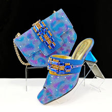 QSGFC Italian Shoes and Bags Matching Set 2024 Women Heel Party for Gold Colour Italian Design Wedding Bigger size shoes