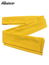 Mlaiscsr Elegant Dinner Prom Yellow A Line Mid Dresses Women O Neck Full Sleeve Belt Waisted Pleated  Female Birthday Party Robe