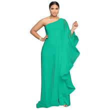 Women One Shoulder Jumpsuit Ruffle Long Sleeve Elegant Solid Aysmmetric Fashion Autumn Rompers Casual Party Club Jumpsuits 2024