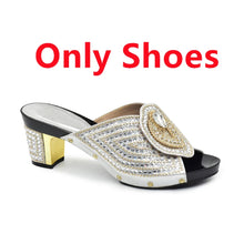 Italian Ladies Shoes and Bags To Match Set Decorated with Rhinestone Plus Size Shoes Women Heel Women Shoes and Bag Set In Italy