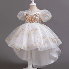 Kids Lace Dress Girls Sleeveless White Dresses Summer Puffy Trailing Skirt Birthday Party Flower Girl Evening Dress