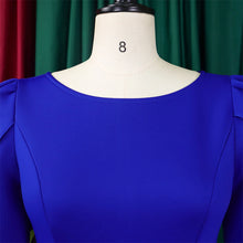 Elegant Dress Woman 2024 Wedding Party Round Neck Half Sleeve High Waisted Pleated Mid Calf Luxury Birthday Dinner Vestidos Robe