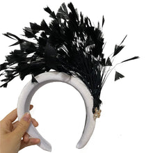 Fashion Wedding Bride Headband Headwear Fancy Feather Hair Band Millinery Hair Accessories With Peals Decor Hair Accessories
