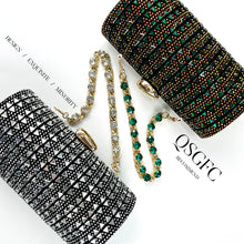 QSGFC Italian Fashion Banquet Shoes and Bags African Women's Hand Bags with Rhinestone Decoration and Women's High Heels