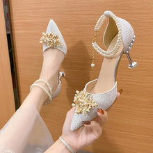 Ladies Shoes on Sale  Fashion Pointed Metal Beaded Solid Women's High Heels Summer Leisure Banquet Women Wedding Pump 2024