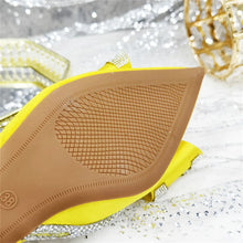 Med Heel Shoes for Women Hollowed Out Embroidery Rhinestone Italian Design Olive-green Color Pointed-Toe Shoes and Bags Set